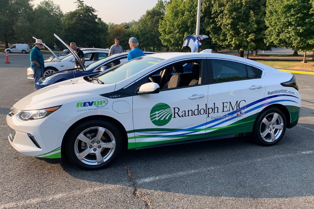 image of REMC's plug-in hybrid chevy bolt vehicle
