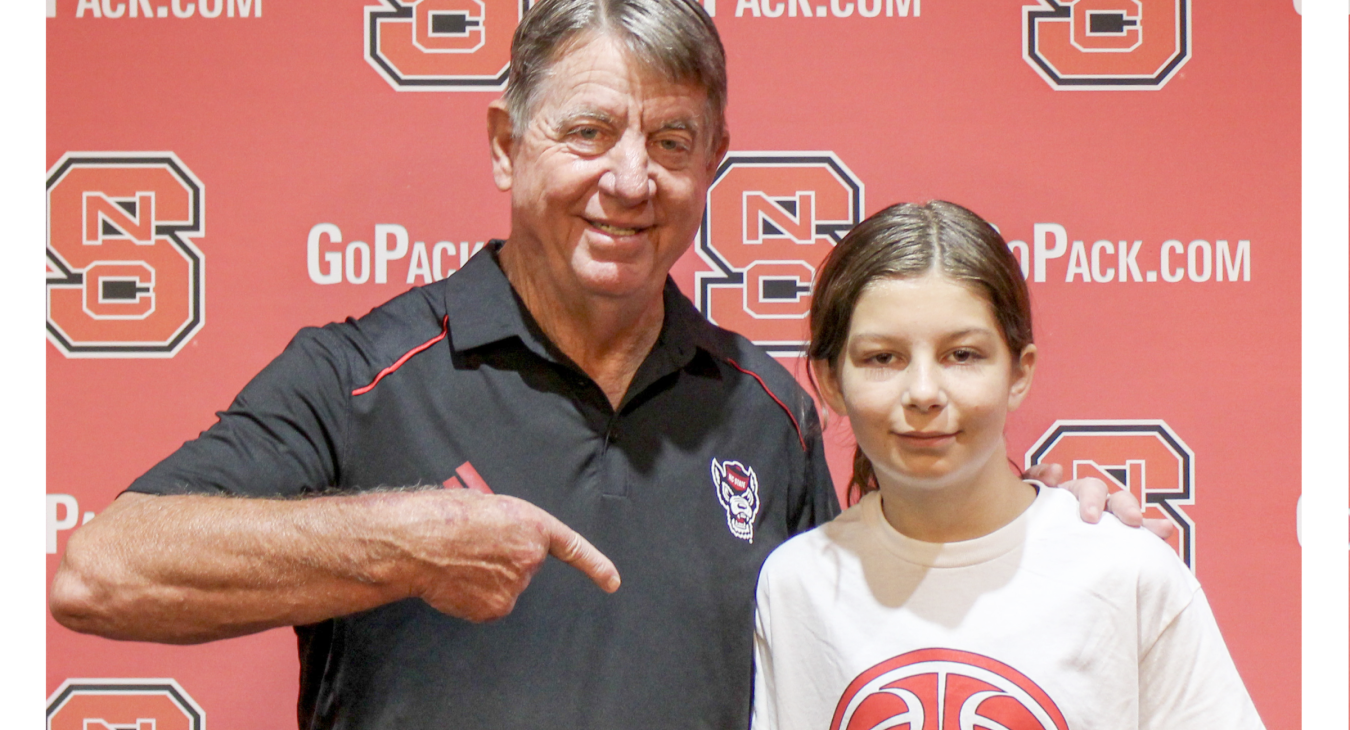 Addison with Coach at NC State 